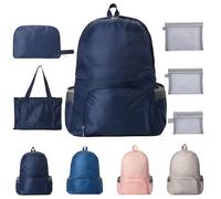 ApollOptimum Upgraded 4 PCS Set Foldable Bag,1 35L Lightweight Backpack、3 Mesh Bags,2 Ways of Carrying:Handbag、Small Backpack,Walking Bag for Outdoor Sport、Travelling Walking、Hiking Camping、Biking