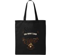 Apology Before Enjoying Morning Coffee Natural Cotton Tote Bag Black