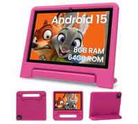 ApoloSignage 2025 Android 15 Kids Tablet, 10 Inch HD Display, Octa-Core Processor, 8GB RAM, 64GB ROM (Expandable to 1TB), with Kids Space, Parental Controls, Long-Lasting Battery (Pink)