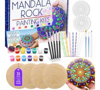 apolyone 35-Pack Mandala Rock Painting Arts & Crafts Kit for Adults Women