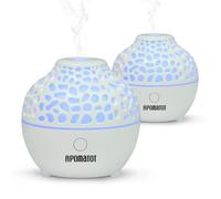 APOMATOT 2 Pack Essential Oil Diffuser,Mini Portable Aromatherapy Diffusers,60ml Cool Mist Humidifier with USB 7 LED Light Color,Waterless Auto Shut-Off for Gift Home Office Room
