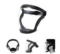 Apomkjoe Super Protective Face Shield - Full Shield Visor, Durable Transparent Face Mask, Clear, HD Anti-Fog Reusable Face Protective Cover - for Male Female Adults (Black)