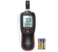 APOMONO WT83 Temperature Humidity Meter, High Precision Thermometer Hygrometer with Ambient Dew Point Wet Bulb Temperature Indoor Outdoor, Max/Min Data Hold, 1000 Sets Data Log, Batteries Included