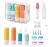 APOMOONS 17 Piece Travel Bottles for Toiletries Set, Silicone Tubes Leakproof Refillable Squeezable 90 Ml Travel Size Containers, Travels Bottles for Toiletries for Shampoo Conditioner Lotion Soap