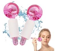 APOMOONS 2pcs Ice Globes for Facials, ice Globes for face and Eyes, ice Balls for face, Facial Ice Globes Skin Care Tools for Brighten Tighten Skin Hot & Cold Use (Pink)
