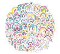 APOMOONS 50 Pcs Rainbow Stickers for Water Bottles, Colorful Waterproof Vinyl Decals, Boho Aesthetic for Laptop, Luggage, Computer, Kids Tablet, Cup, Notebook, Scrapbook, Skateboard