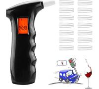 APOMOONS Breathalyser Alcohol Tester, Mini Digital Breath Alcohol Tester with 14 Mouthpieces, LCD Display and Audible Warning, Portable Breathalyser for Personal Checks at Home, Car, Travel and Partie