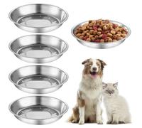 APOMOONS Pack of 5 Stainless Steel Cat Bowls, 16 cm Feeding Bowl, Cat for Cats with Wide Whiskers, Surefeed Feeding Bowl, Cat Feeding Bowl, Dog Bowl, Stainless Steel for Small Dogs, Cats