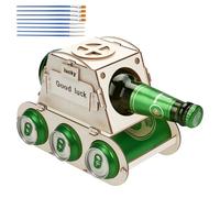 APOMOONS Personalised Wooden Tank Design Bottle Carrier - Beer Gifts for Men, Unique Gift for Men for 30th, 40th & 50th Birthday, Wooden Bottle Carrier (A)