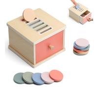 APOMOONS Toddlers Montessori Coin Box Toys Montessori Coin Box Object Permanence Box Montessori Toys for 1 2 3 Year Old for Toddlers 1-3 Color Sorting Stacking Sensory for Ages 2-4 Easter Birthday