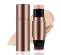 Apooliy 2 in 1 Contour and Concealer Stick with Brush,Cream Bronzer Stick,Waterproof Face Makeup Stick,Full Coverage,Long Wear