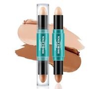 Apooliy 2-in-1 Cream Contour & Highlighter Sticks,2pcs Non-Greasy Bronzing and Illuminating Makeup,Sculpt 3D Effects,Easy-Blend Contour Pen,High Pigment