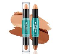 Apooliy 2-in-1 Cream Contour & Highlighter Sticks,2pcs Non-Greasy Bronzing and Illuminating Makeup,Sculpt 3D Effects,Easy-Blend Contour Pen,High Pigment