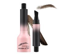 Apooliy Brow Fection Angled Brush & Dip,Waterproof Eyebrow Gel,Hair-Like Strokes Eyebrow Pen,Pressed Wild Brow Pencil,Long Lasting