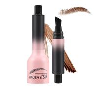Apooliy Brow Fection Angled Brush & Dip,Waterproof Eyebrow Gel,Hair-Like Strokes Eyebrow Pen,Pressed Wild Brow Pencil,Long Lasting