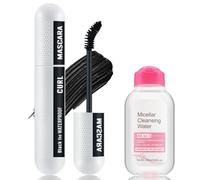 Apooliy Colorful Mascara and Makeup Remover Set,Smudge-Proof Black Mascara,Blue Purple Long lasting Charming Voluminous