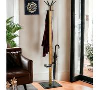apopka wooden coat stand with umbrella in oak and black
