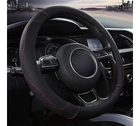 APOQTHF Car Steering Wheel Cover Leather, for Land Rover Discovery 3 2005-2008 Anti-slip Breathable Sports Elastic Band Without Inner Ring Steering Wheel Cover ,Black
