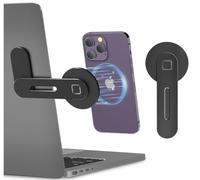 Aporia - Compatible with MagSafe iPhone +12 Side Mount Holder for Laptop Computer EV Monitor Extender Magnetic Arm for Dual Screen (Black - MagSafe) (Black)