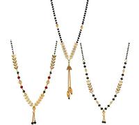 Aport Home Presents Traditional Temple Forming One Gram Gold Stylish Meenakari Maharashtrian Stylish Wati Mangal Sutra Tanmaniya Black Crystal Mangalsutra for Women - #Aport-1567
