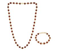 Aport Presents Gold Plated Combo of Rudraksha Mala & Bracelet for Men & Women #Aport-951