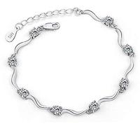 Aport Presents Sterling Silver Crystal Chain Bracelet for Women #SR-567#Aport-567