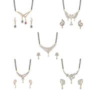 Aport Presents Women's Pride Collection Combo of Five Designer American Diamond Mangalsutra #Aport-5289