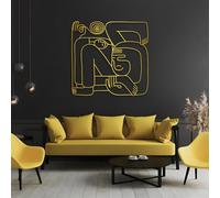 Aportif Picasso Line Metal Wall Art, Abstract Metal Art Wall Decor, Abstract Face Artwork, Face Decorations, Line Artwork, Living Room Decor(Gold,19"x18"|47x46cm)