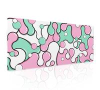 aportt Pink Green Mouse Pad Anime Cool Geometric Japanese Extended Desk Mat 80X30 cm Non-Slip Rubber Base Stitched Edge Large XL Mousepad for Desk Gaming Laptop Desktop,31.5×11.8 Inch