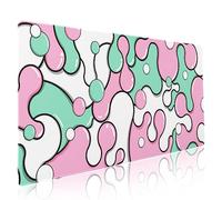 aportt Pink Green Mouse Pad Anime Cool Geometric Japanese Extended Desk Mat 90X40 CM Non-Slip Rubber Base Stitched Edge Large XXL Mousepad for Gaming Laptop Computer Desktop 35.4×15.7 Inch