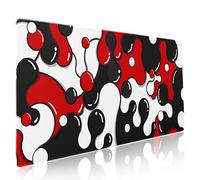aportt Red Black White Mouse Pad Anime Cool Geometric Japanese Extended Desk Mat 90X40 CM Non-Slip Rubber Base Stitched Edge Large XXL Mousepad for Gaming Laptop Computer Desktop 35.4×15.7 Inch