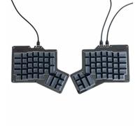 Apos ErgoDox 76 "Hot DOX V2 Split Ergonomic Mechanical Keyboard - Ortholinear, Indicator Screen, QMK/VIA Firmware, RGB, USB-C, PBT Keycaps, Hotswap (Dark - Kailh Speed Copper Switches)