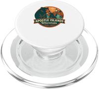 Apostle Islands Wisconsin Black Bear Mom and Cub Badge PopSockets PopGrip for MagSafe
