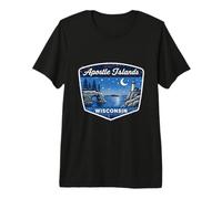 Apostle Islands Wisconsin Lighthouse Nature Scenic Travel Premium T-Shirt