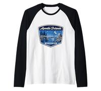 Apostle Islands Wisconsin Lighthouse Nature Scenic Travel Raglan Baseball Tee