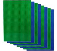 APOSTROPHE Games 4x Green & 4x Blue Rectangle Building Block Base Plates