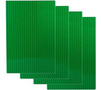 APOSTROPHE Games Building Block Base Plates Compatible with All Major Brands 19.2 cm x 28.8 cm Green Baseplates (4x Green)