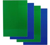 APOSTROPHE Games Classic Building Block Base Plates Compatible with All Major Brands (2x Green & 2x Blue Rectangle)