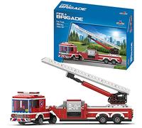 APOSTROPHE Games Fire Truck Building Block Set, Fire Fighter Building Blocks (Extended Ladder Firetruck), 294 Pieces