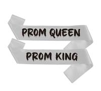 Aposwow 2 Pack Halloween Gothic Prom Queen and King Sashes, Halloween Zombie Party Supplies Accessories