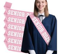 Aposwow 6PCS Senior Sashes 2026 for Girls, Hot Pink and White Glitter Letters Graduation Celebration Sash, Cheer Grad Senior Year Class of 2026 Decorations Supplies