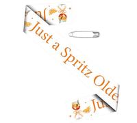 Aposwow Aperol Spritz Sash Decor, Just a Spritz Older Birthday Stole Gift, Lemon Citrus Cocktail Birthday Party Supplies