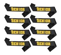 Aposwow Senior Sashes 2026, 8 Pack Black Graduation Celebration Sash Golden Glitter Letters, Cheer Grad Class of 2026 Senior Night Year Decorations Supplies