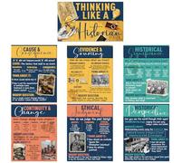 Aposwow Social Studies Classroom Decorations - 7 Pcs Think Like a Historian Posters, World History Bulletin Board Decorations for High School Wall Office Supplies