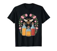 Apothecary Bottles Bee Wreath Floral Cottagecore T-Shirt
