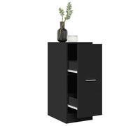 Apothecary Cabinet Black Engineered Wood 30x41x77.5cm 2 Drawer Modern Minimalist