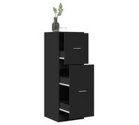 Apothecary Cabinet Black Engineered Wood 40x41x118 cm Tall Modern Storage Office
