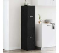Apothecary Cabinet Black Oak 30x41x144.5cm Engineered Wood 2-Drawer Slim Modern