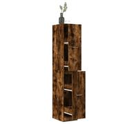 Apothecary Cabinet Black Oak 30x41x174.5cm Engineered Wood Tall Slim with Drawer