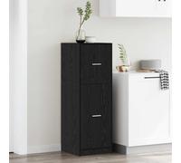 Apothecary Cabinet Black Oak 40x41x118cm Engineered Wood 2-Drawer Storage A Slim